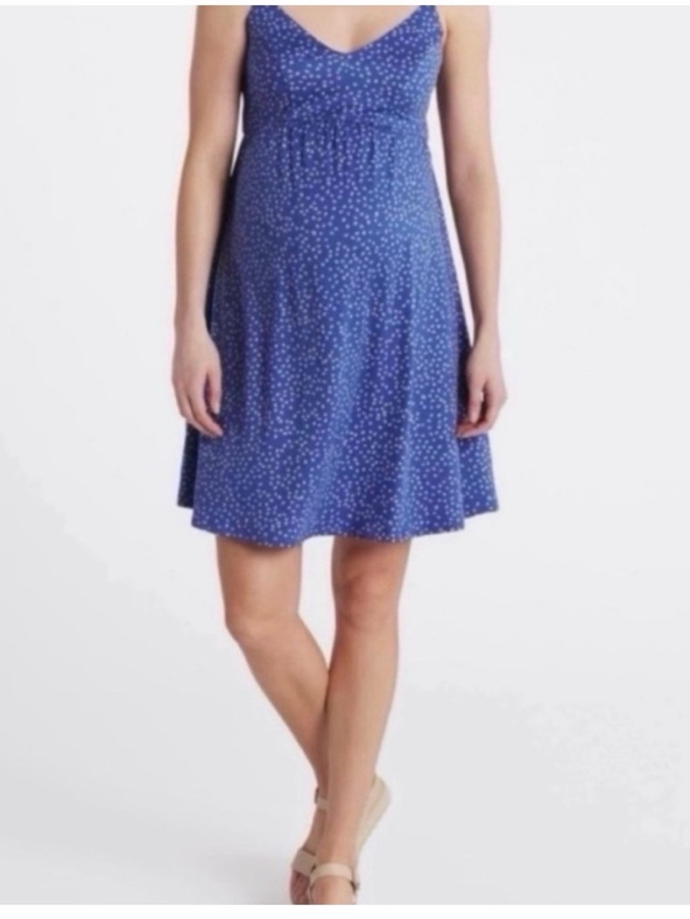 NWT Nine Britton Maternity Mini Dress Blue & White Print Size Large Summer Beach